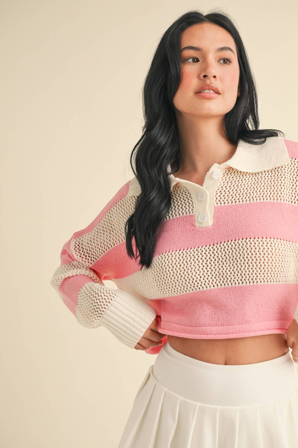 Lumina Striped Knit Rugby Sweater