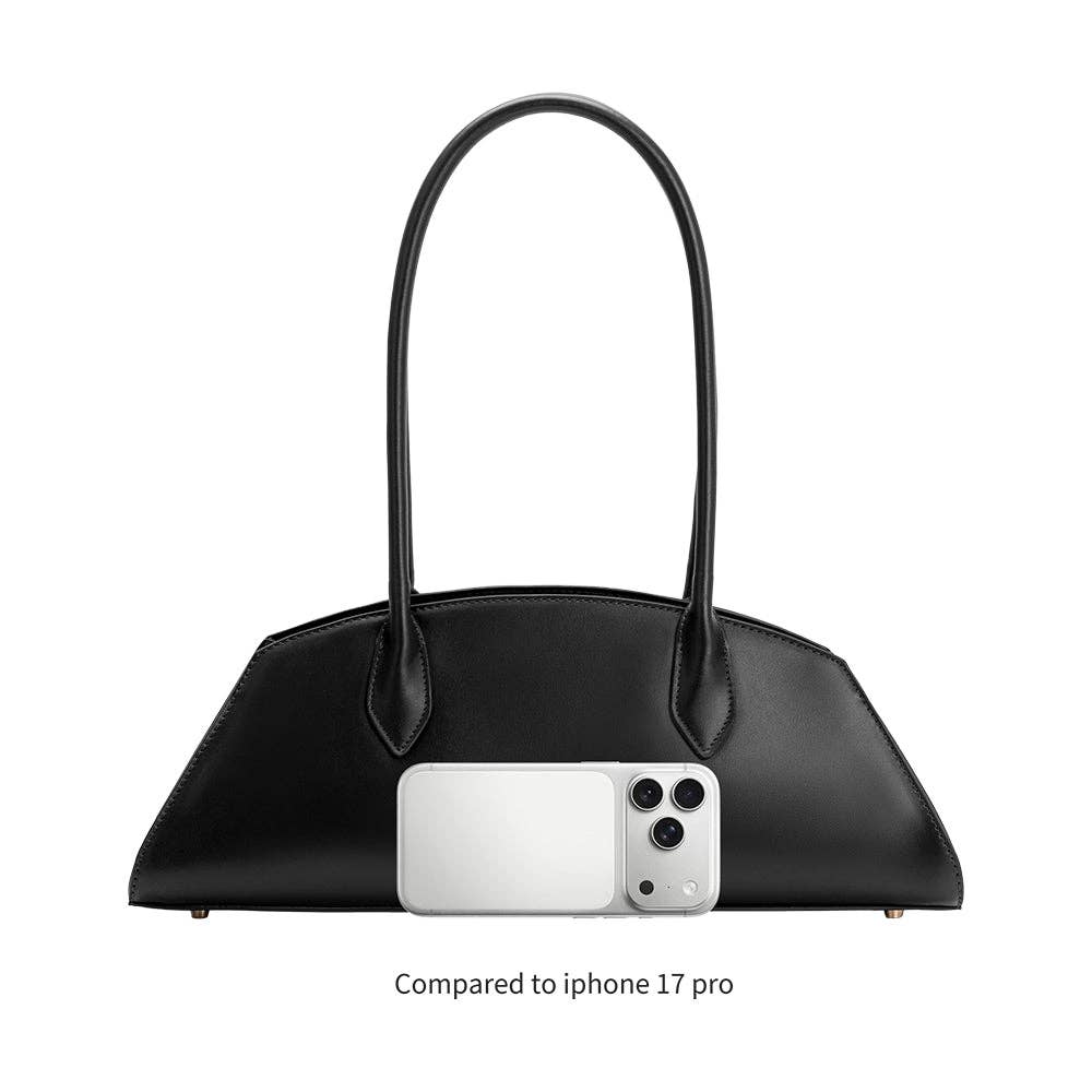 Birdie Black Recycled Vegan Leather Shoulder Bag