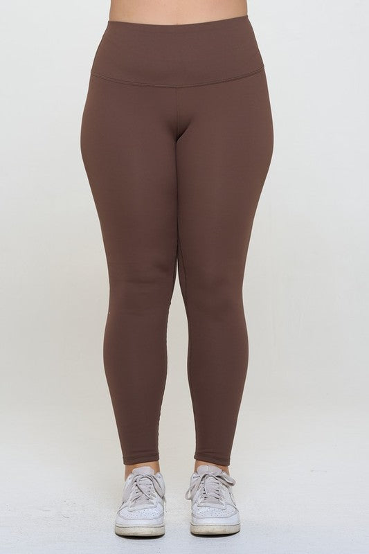 Annie High Waisted Leggings - Coffee Brown