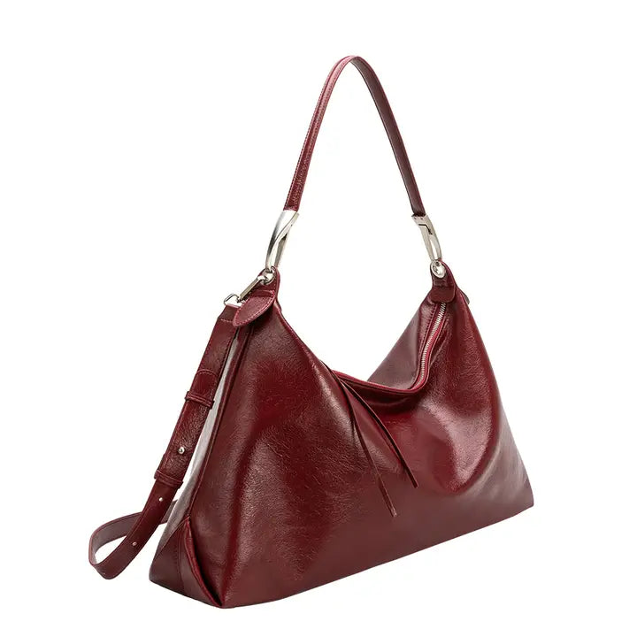 Charlie Recycled Vegan Shoulder Bag - Cranberry