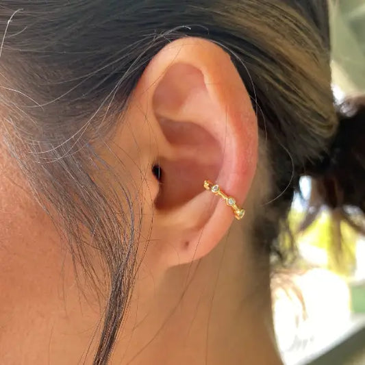 18k Gold Filled Ear Cuff with Bezel CZ