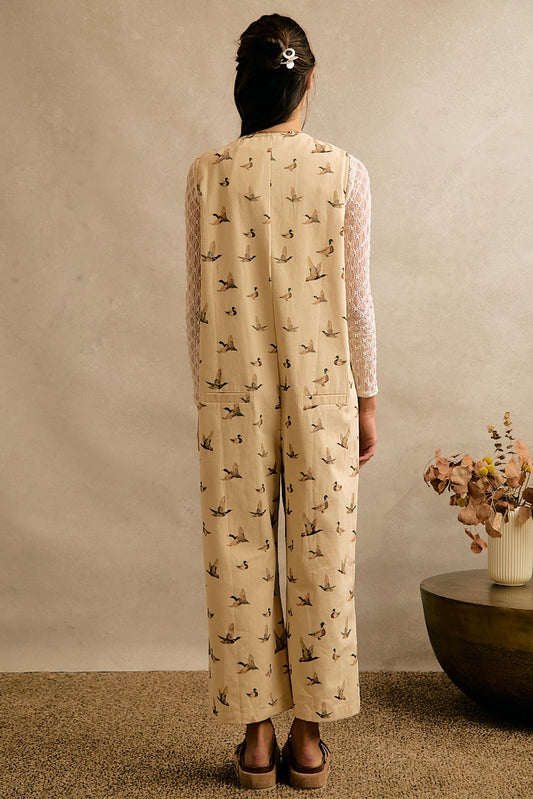 Susie Duck Print Sleeveless Jumpsuit