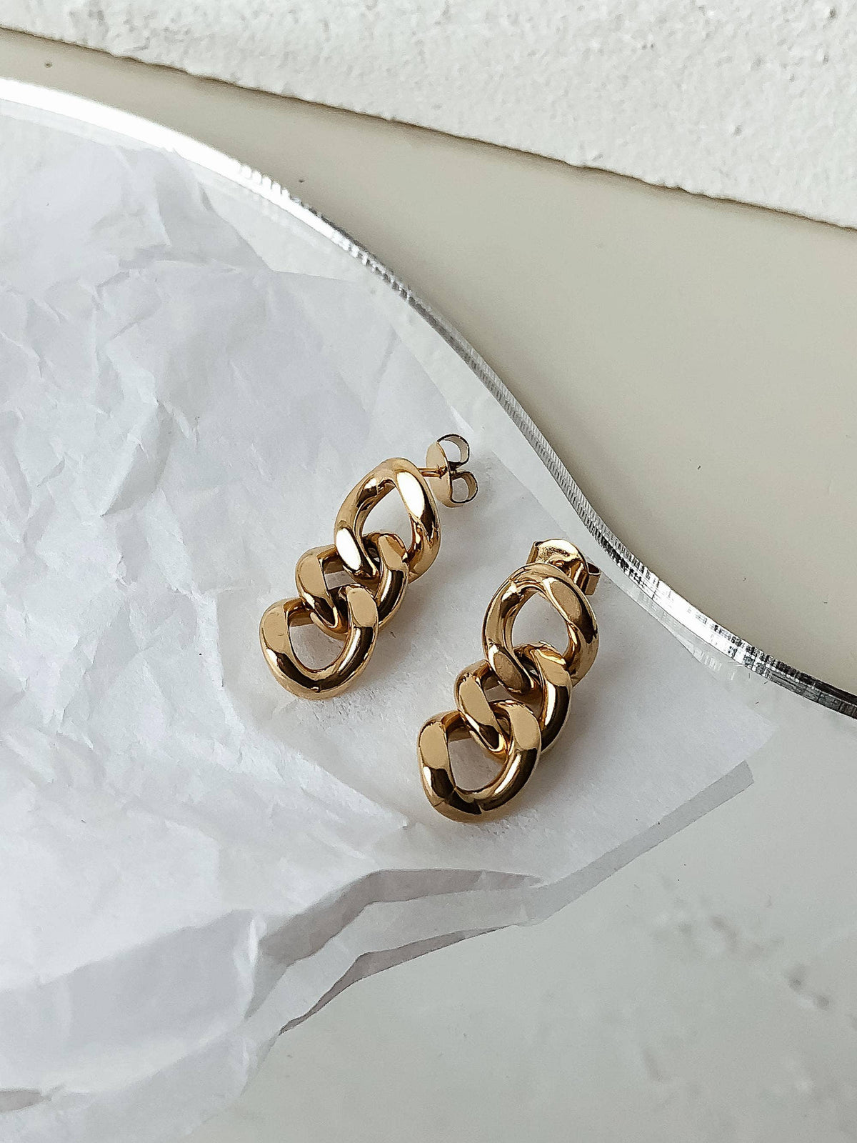 Avalon 18K Gold Non-Tarnish Chain Link Earrings