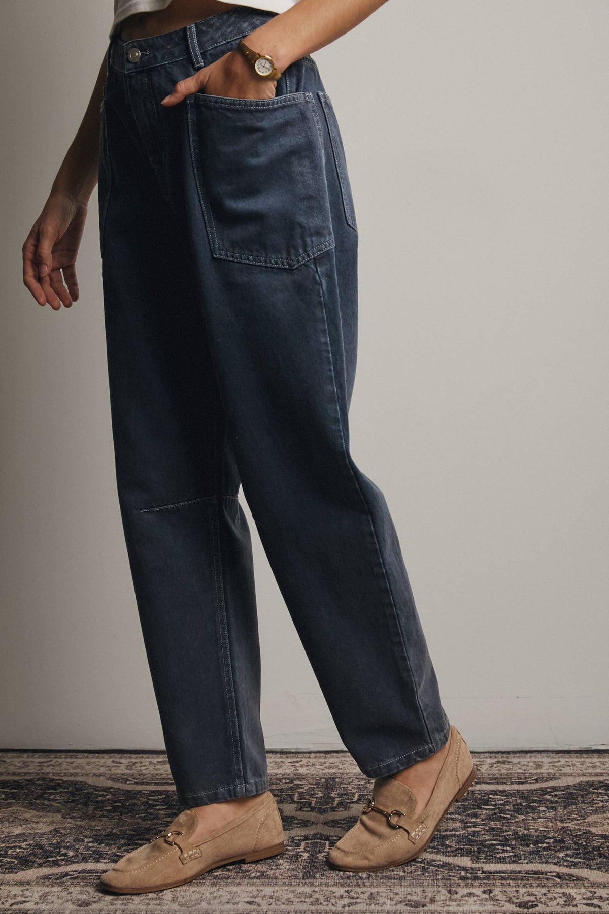 Nomad High Rise Barrel Utility Jeans