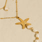 Santorini 18K Gold Non-Tarnish Star & Pearl Layered Necklace