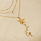 Santorini 18K Gold Non-Tarnish Star & Pearl Layered Necklace