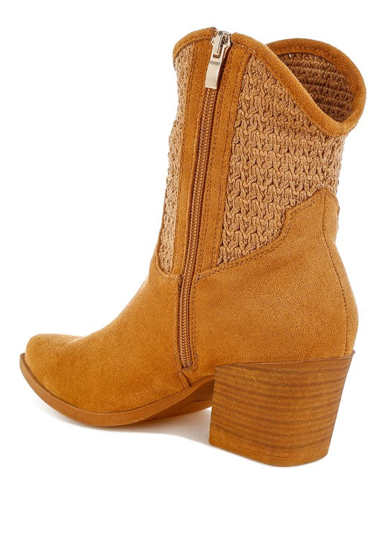 Bimmy Woven Pointy Western Boots