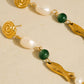 Palermo 18K Gold Non-Tarnish Freshwater Pearl Fish Earrings