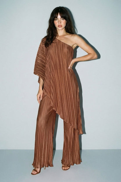 Rosie Pleated One-Shoulder Top