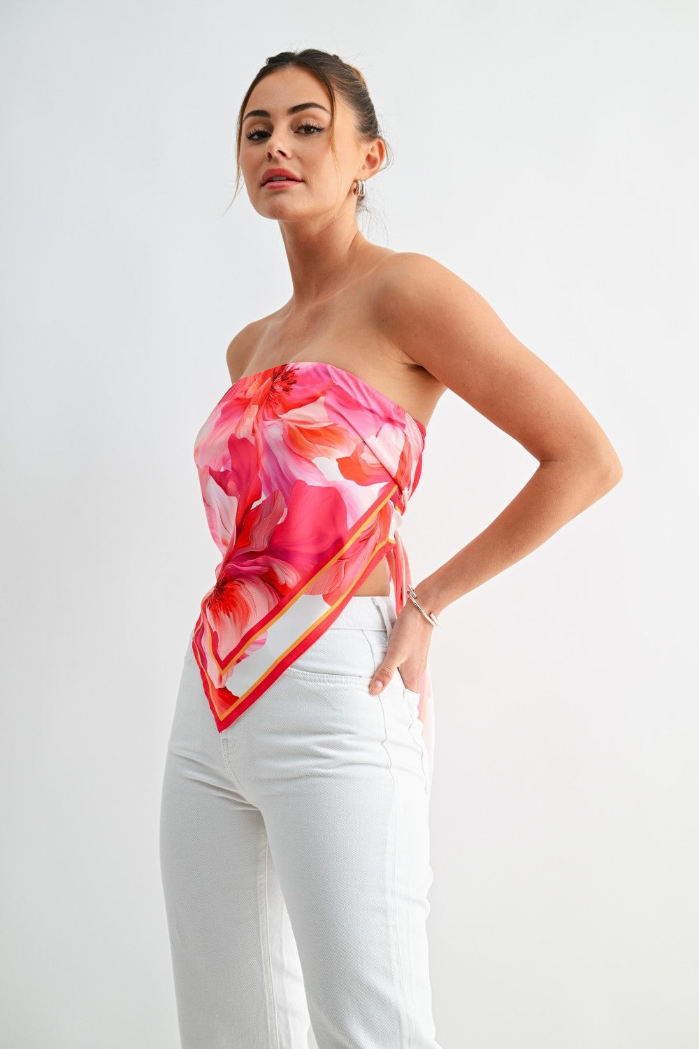 Bloomwave Fuchsia Scarf Top