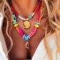Neon Scarf Necklace & Beaded Shell Necklaces