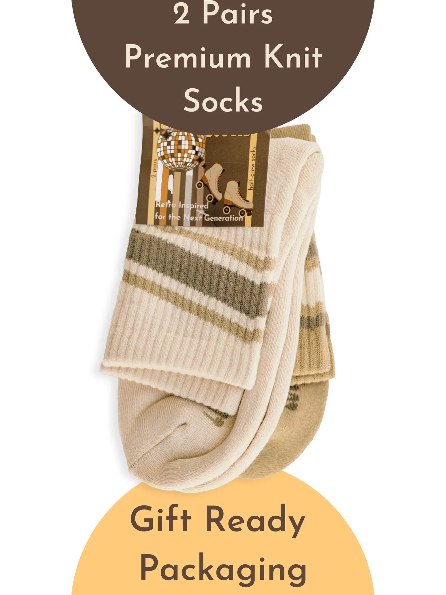 Womens Half-Crew Socks 2-Pack, Chill Pill Stripe Set