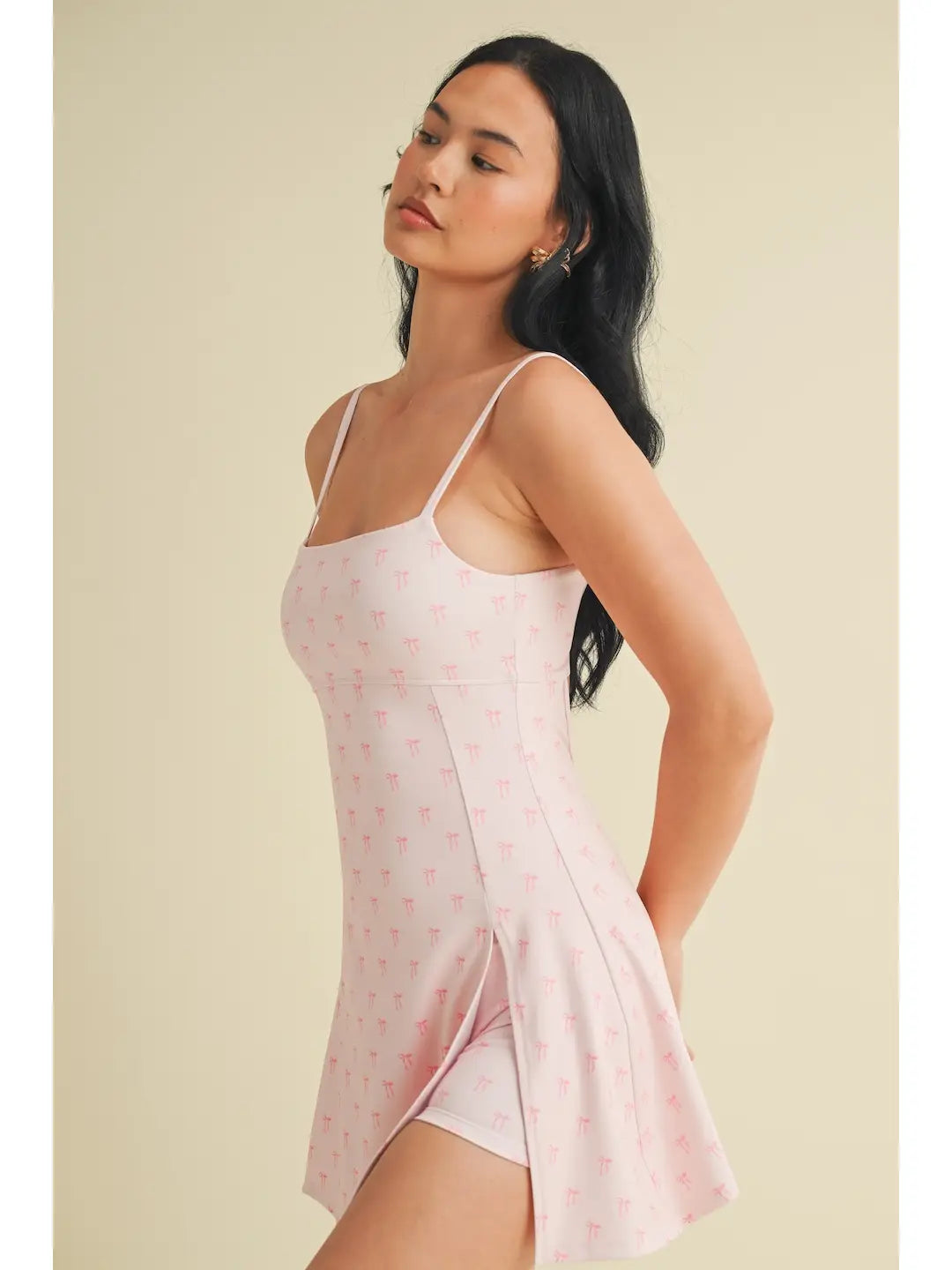 Bow Print Mini Dress