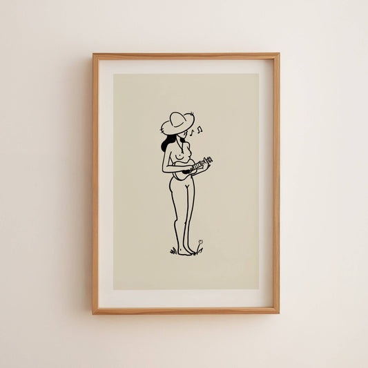Music Lover Coastal Inspired Minimal Art Print