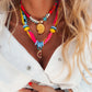 Neon Scarf Necklace & Beaded Shell Necklaces