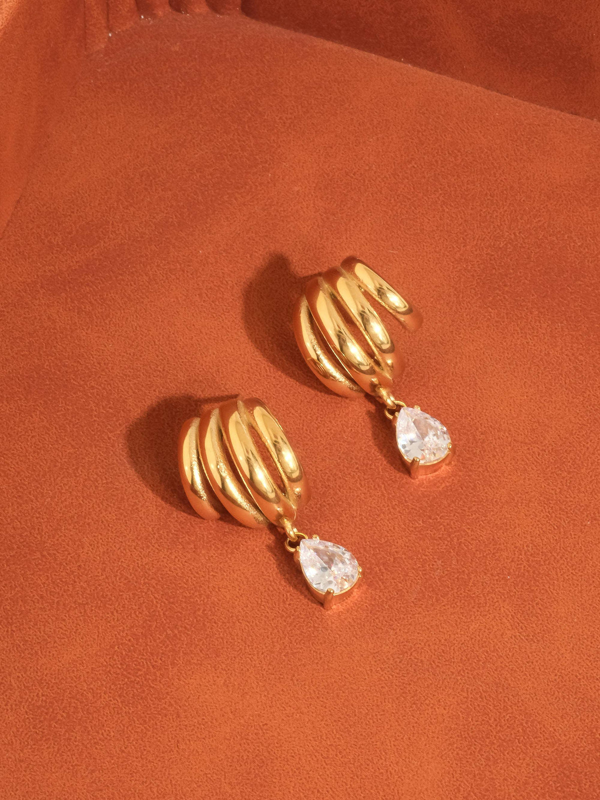 Dovely 18K Gold Non-Tarnish Classic CZ Drop Earrings