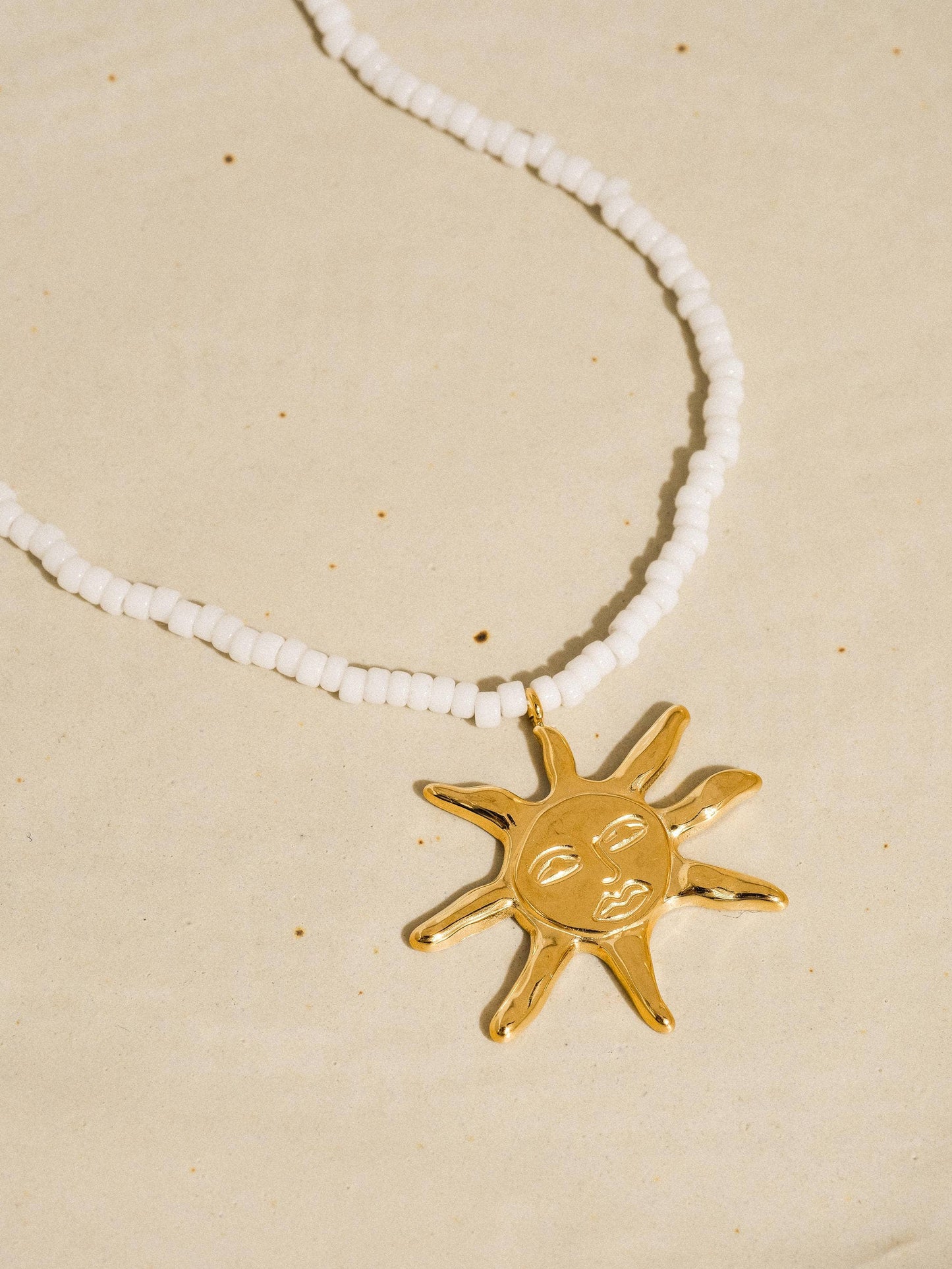 Iridessa 18K Gold Non-Tarnish Sun Beaded Necklace
