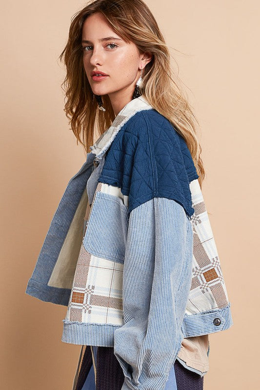 Belini Corduroy Jacquard Patchwork Jacket