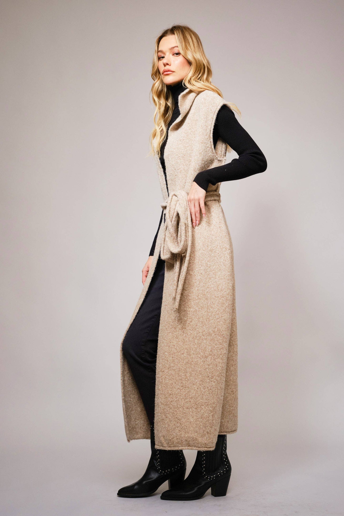 Jasmin Wool Blend Maxi Cardigan Vest