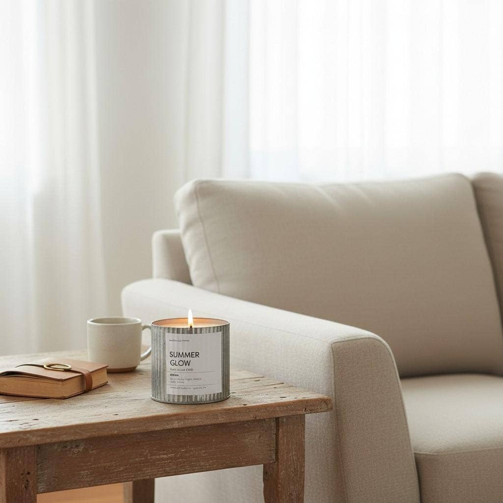 Summer Glow Rustic Wood Wick Candle