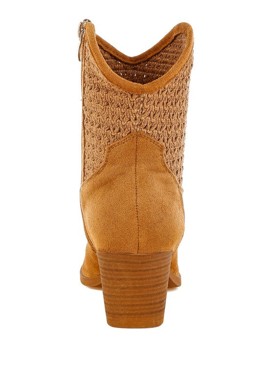 Bimmy Woven Pointy Western Boots