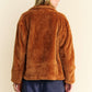 Oklahoma Smokeshow Fuzzy Zip Up Collared Neck Jacket