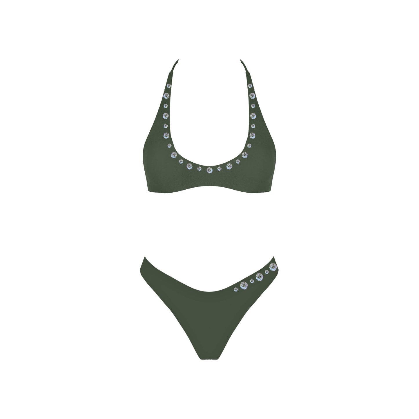 Sunset Club Bikini Bottom - Olive Green